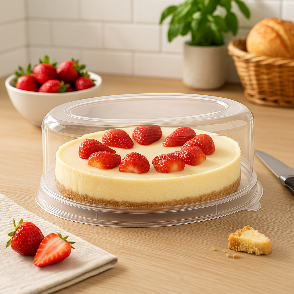 HG202 | Clear Oval Cheese Cake Container W/ Lid | 9.45x5.12x3.25"