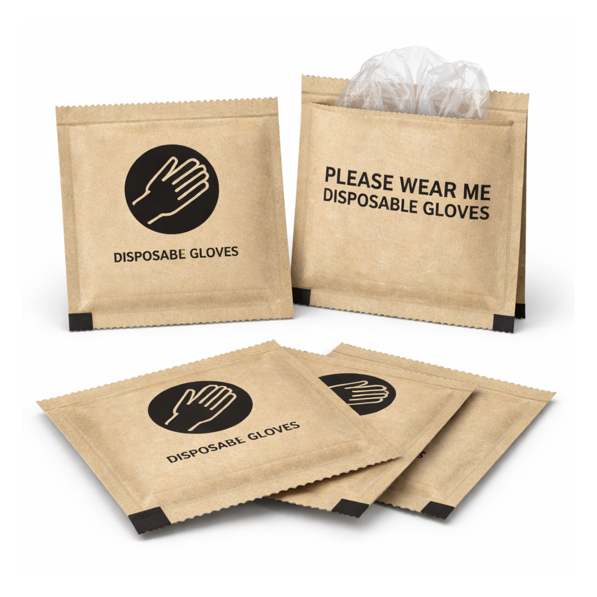 Individually Wrapped Disposable Plastic Food Service Gloves – 100pk Portable Hand Covers for Catering, Prep & Serving