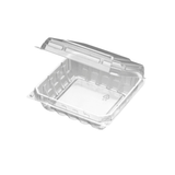 J027 | Clear Square Hinged Container | 5x5x1.77"  - 500 Pcs