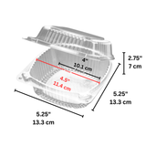 J038 PET | Clear Square Hinged Container | 5.25x5.25x2.75" - size