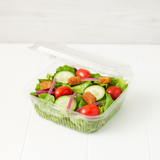 J041 Clear Rectangular Hinged Container with salad