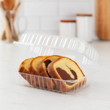 J052 Clear Rectangular Hinged Container with cake rolls