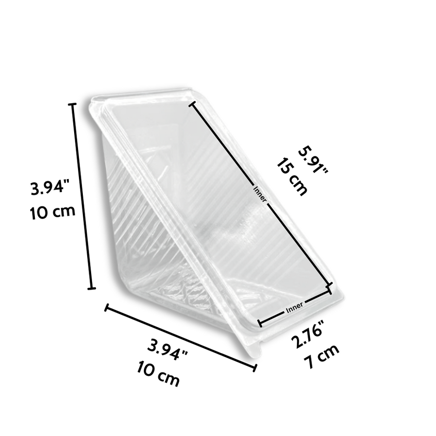 Triangular Large Container J106 Clear Triangular Hinged Sandwich Container 5.91x2.76x3.94