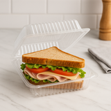J139 PET Clear Rectangular Hinged Container with sandwich