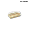 JH-1100/ST01 | 6oz Kraft Paper Sushi Tray W/ PET Lid | 5.52x3.15x1.89"