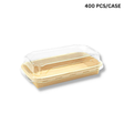 JH-1101/ST02 | 8oz Kraft Paper Sushi Tray W/ PET Lid | 6.3x3.54x1.89"