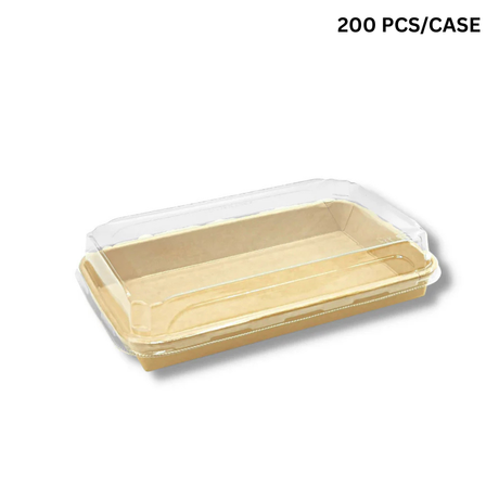 Clear plastic container with a lid on a white background, labeled '200 PCS/CASE'.