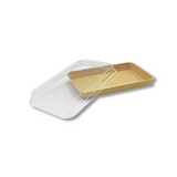 JH-1109/ST07 | 24oz Kraft Paper Sushi Tray W/ PET Lid | 9.45x5.91x1.89"