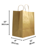 JH-11812 | 100% Recycled Paper Kraft Bag W/ Twisted Handle | 11x8x12" - size