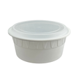 JY-92 | 120oz Microwaveable PP White Round Bowl W/ Clear Lid - 100 Sets