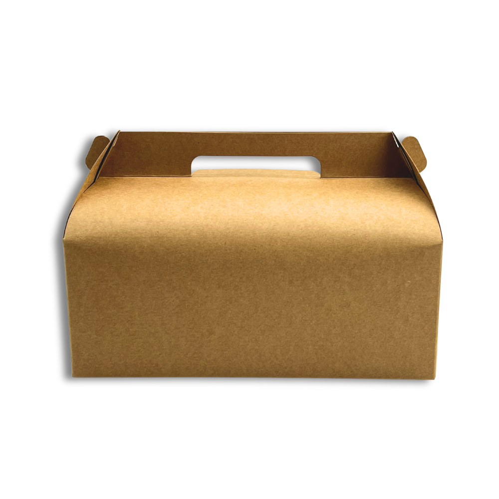 Kraft Cake Paper Box Pastry Box W/ Handle | 11.25x7.25x4.5" - front