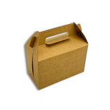 Kraft Cake Paper Box Pastry Box W/ Handle | 7.5x3.75x5" - folded