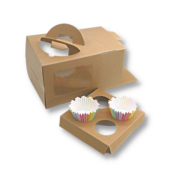 Kraft Window Box - Single Cupcake - 3 x 3 x 3 [WKRG345]