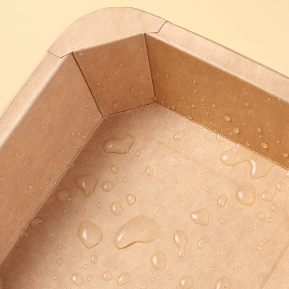 #300S | 10oz Kraft Square Paper Container | 107x107mm Top (Base Only) - water proof