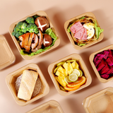 Kraft Square Paper Container-with food