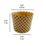 HD BioPak Large Kraft Gingham Baking Cup Cupcake Liner Muffin Cups- size