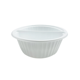 Microwaveable PP White Bowl W/ 2 Compartment Insert (Base+Insert Only) - 450 Pcs