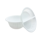 Microwaveable PP White Bowl W/ 2 Compartment Insert (Base+Insert Only) - open