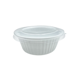 Microwaveable PP White Bowl W/ 2 Compartment Insert (Base+Insert Only) - with lid