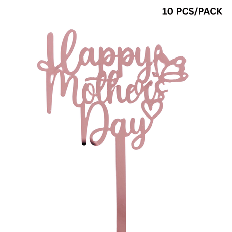 Mother's Day Cake Topper Decoration | Happy Mother's Day - 10 PCS