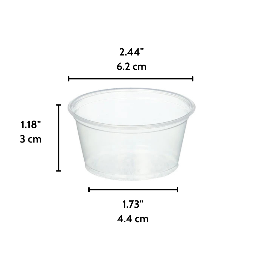 Tasse à sauce transparente XT 2 oz (base uniquement) - 2500 pièces