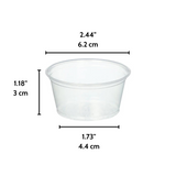 Tasse à sauce transparente XT 2 oz (base uniquement) - 2500 pièces