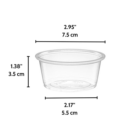 PP325 | 3.25oz Clear Sauce Cup (Base Only) - Size