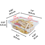 PLS-24 | 24oz PET Clear Rectangular Hinged Safety Lock Salad Container - size