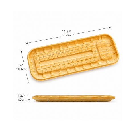 PP Wood Pattern Sushi Tray For Unagi (200 Pcs/Pack) - size
