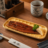 PP Wood Pattern Sushi Tray For Unagi (200 Pcs/Pack) -with Unagi