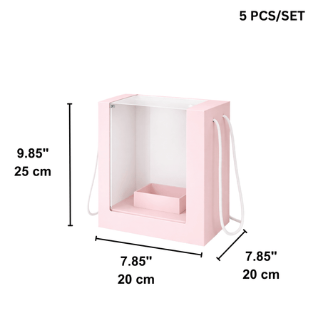 Pink Floral Window Box with Handles - Gift Packaging