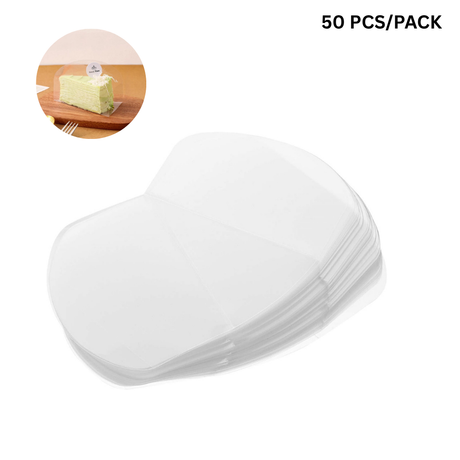 Plastic Clear Full Wrap Triangle Cake Slice Cover | 4.5x3.15x3.15" - 50 PCS