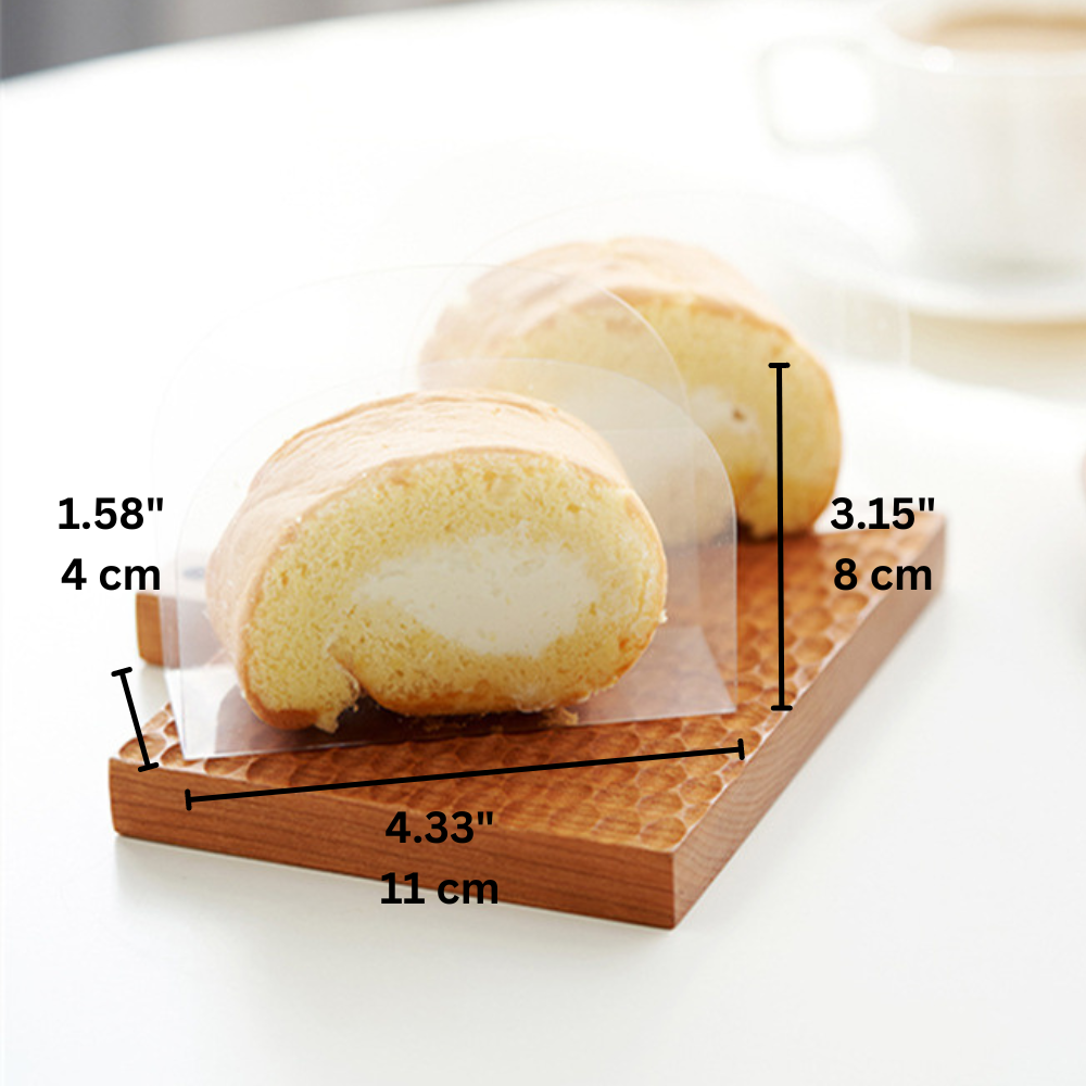 Plastic Wrapped Rice Cake Plastic Clear Thick Slice Roll Cake Wrap Film | 4.33x1.58x3.15