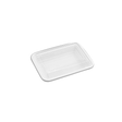 RE-16 | HD 16oz Microwaveable PP White Rectangular Container W/ Lid - 150 Sets