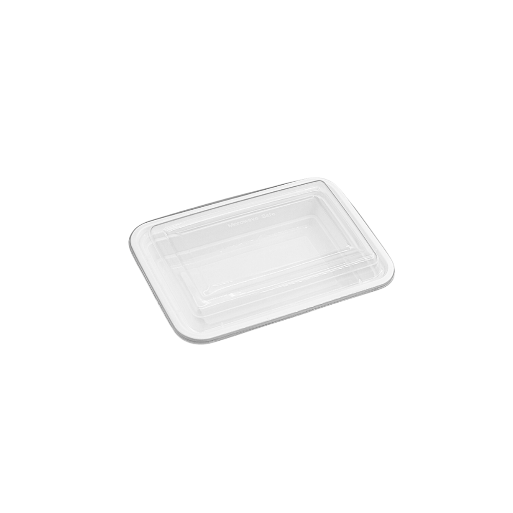 RE-16 | HD 16oz Microwaveable PP White Rectangular Container W/ Lid - 150 Sets