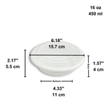 RO-16 | HD 16oz Microwaveable PP White Round Container W/ Lid - size