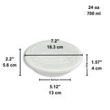 RO-24 | HD 24oz Microwaveable PP White Round Container W/ Vent Lid - size