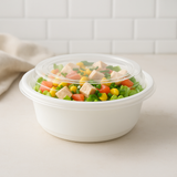 RO-32 HD 32oz Microwaveable PP White Round Container With Vent Lid
