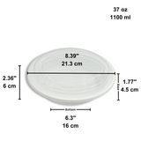 RO-37 | HD 37oz Microwaveable PP White Round Container W/ Lid - size