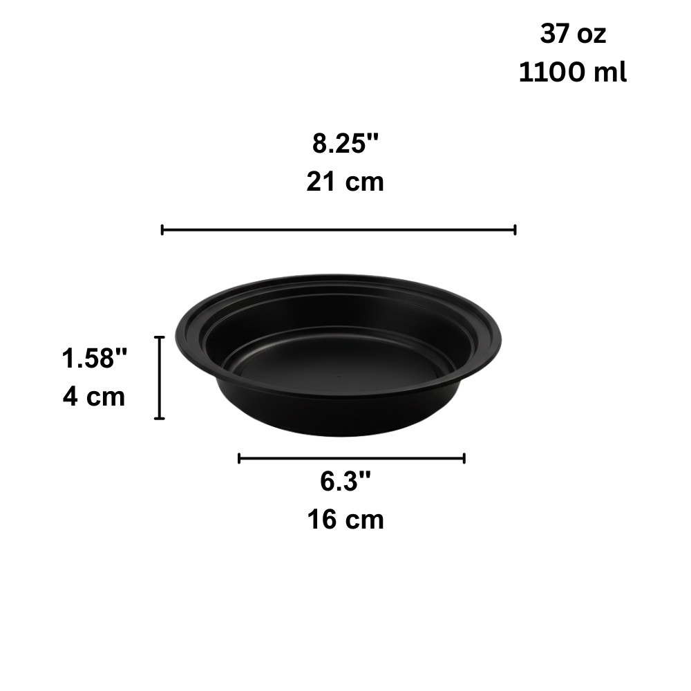 RO-37 | HD 37oz Microwaveable PP White Round Container (Base Only)
