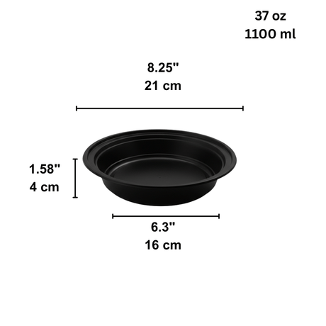RO-37 | HD 37oz Microwaveable PP White Round Container (Base Only)