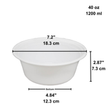 RO-42/40 Base | HD 40oz Microwaveable PP White Round Container (Base Only) - size