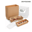 Rectangular PE-Coated Kraft Paper Box W/ Clear PET Lid | 7.5x3.4x2.56" (200 Pcs/Case)