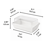 Rectangular White Paper Cake Box W/ PET Lid | 6.1x3.35x2.56" - size