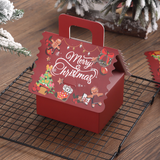 Red Christmas House Shaped Candy Box Chocolate Gift Packaging – 10 Sets