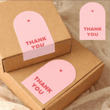 3.54x2.12" Pink Arch "Thank You" Seal Stickers | Decorative Labels - on the box