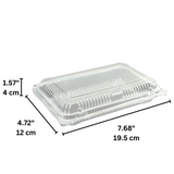 SHT-3 | Clear Rectangular Hinged Container | 7.68x4.72x1.57" - size