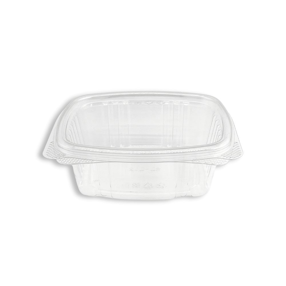 SL-L12 | 12oz PET Clear Rectangular Hinged Salad Container - front
