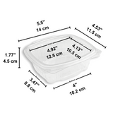 SL-L12 | 12oz PET Clear Rectangular Hinged Salad Container - size