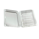 SSC-5B | Clear PET Rectangular Hinged Sushi Container | 7.8x5.3x2" - open